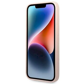 Guess GUHCP14MSLTGP Silicone Triangle Hardcase Aizsargapvalks priekš iPhone 14 Plus/15 Plus 6.7