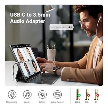 UGREEN AV161 Adapter USB-C Adapteris priekš USB C plug - 3.5mm stereo socket (UG-80154)