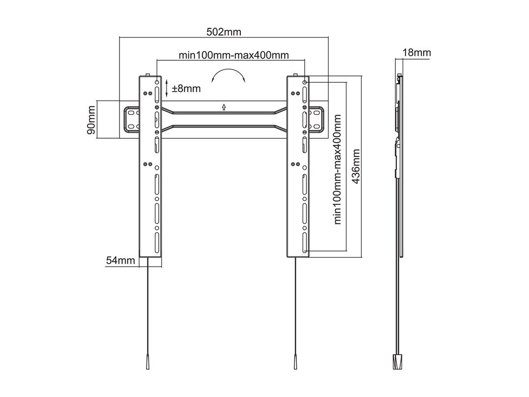 Multibrackets MB-5556 TV sienas fiksētājs kronšteins televizoriem līdz 55