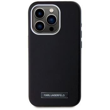 Karl Lagerfeld FW Metal Plate MagSafe Aizsargapvalks priekš iPhone 15 Pro Max / melns (KLHMP15XPGMSRPK)