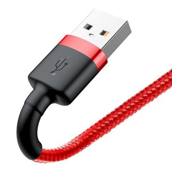 Baseus Cafule USB Lightning Кабель для зарядки 2.4A 1m / чёрный/красный (CALKLF-B09)