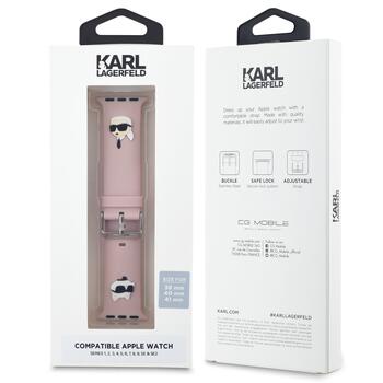 Karl Lagerfeld Karl and Choupette Head NFT Ремешек для часов для Apple Watch 38/40/41 / розовый (KLAWMSLKCNP)