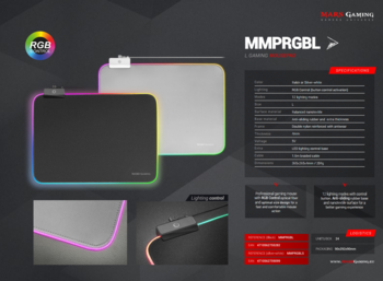 Mars Gaming MMPRGBL RGB Игровой коврик для мыши 365 x 265 mm (MMPRGBL)