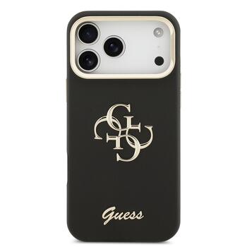 Guess PU Grained 4G Logo Stand Camera Frame Case Защитный чехол для iPhone 17 Pro Max / чёрный (GUHCP17XPCS4GSK)