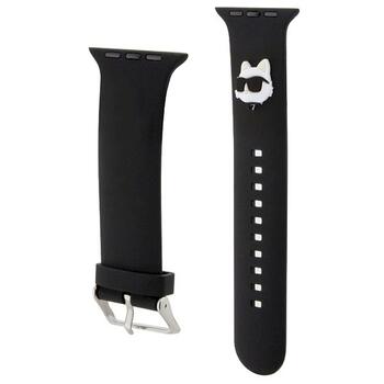 Karl Lagerfeld Strap KLAWMSLCNK Ремешок для часов Apple Watch 38/40/41mm 3D Rubber Choupette Heads / чёрный (KLAWMSLCNK)