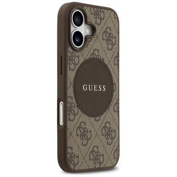 Case Guess 4G Circle Classic Logo MagSafe Защитный чехол для iPhone 17 / коричневый (GUHMP17SP4PGRSGW)