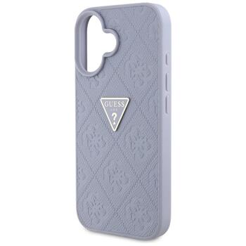 Guess Hot Stamp 4G Pattern Triangle Metal Logo Case Aizsargapvalks priekš iPhone 16 / violets (GUHCP16SPGP4STRU)