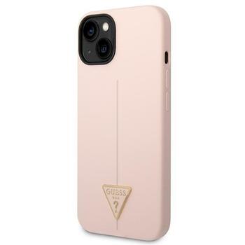 Guess GUHCP14MSLTGP Silicone Triangle Hardcase Aizsargapvalks priekš iPhone 14 Plus/15 Plus 6.7