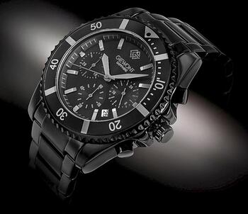 Giewont Мужские часы Chronograph Sapphire GW3970-B1 / чёрный титан (GW3970-B1)