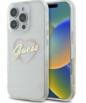 Guess IML Heart Защитный Чехол для Apple iPhone 16 Pro (GUHCP16LHCHGSPT)