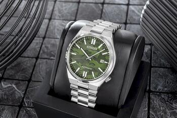 Citizen Tsuyosa Vīriešu Pulkstenis 40mm Green Camo Dial Stainless Steel Bracelet (NJ0159-86X)