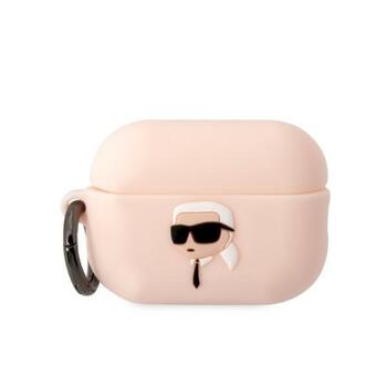 Karl Lagerfeld KLAP2RUNIKP Защитный чехол для AirPods Pro 2(2022/2023) Silicone Karl Head 3D / розовый (KLAP2RUNIKP)
