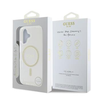 Guess IML Glitter Ring MagSafe Case Защитный чехол для iPhone 16 Plus / прозрачный (GUHMP16MHFGERET)