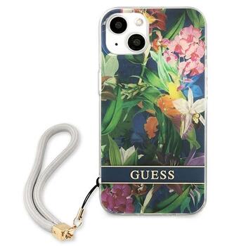 Guess GUHCP13SHFLSB Flower Strap Aizsargapvalks priekš iPhone 13 mini 5,4