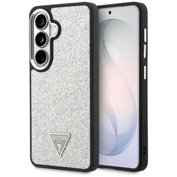 Case Guess Fixed Glitter Triangle MagSafe Защитный чехол для Samsung Galaxy S26 / серебристый (GUHMS26SPFGTSCMS)
