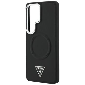 Case Guess Embossed Ring Triangle Logo MagSafe Защитный чехол для Samsung Galaxy S26 Ultra / чёрный (GUHMS26LPSDTSCMK)