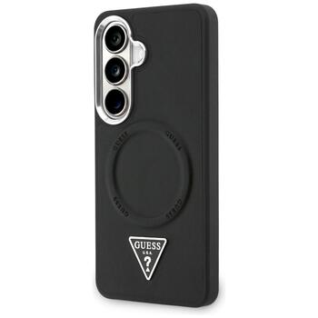 Guess Embossed Ring Triangle Logo MagSafe Защитный чехол для Samsung Galaxy S26 / чёрный (GUHMS26SPSDTSCMK)