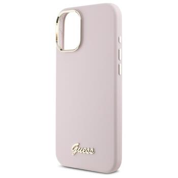 Guess GUHCP16SSMBSLP Silicone Script Metal Logo & Frame Защитный чехол для iPhone 16 6.1