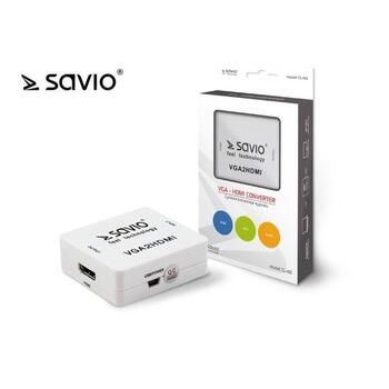 Savio CL-110 VGA2HDMI Adapteris Signāla konvertēšanai no VGA uz HDMI (CL-110)