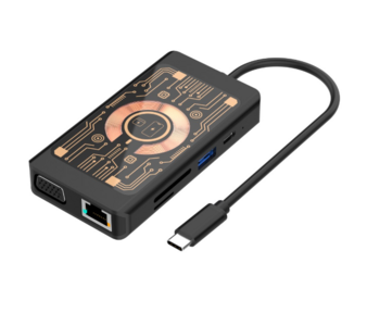 Qualo QTPB5-HUB-18 Hubs 9 in 1 USB-C / 2x USB-A / RJ-45 / VGA / D-Sub / HDMI / 3.5mm Jack (QTPB5-HUB-18)