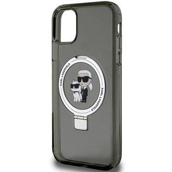 Karl Lagerfeld KLHMN61HMRSKCK Ring Stand Karl&Choupettte Ma Aizsargapvalks priekš iPhone 11/Xr 6.1
