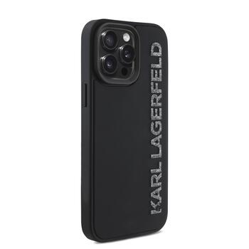Karl Lagerfeld 3D Rubber Glitter Logo Case Защитный чехол для iPhone 15 Pro Max / чёрный (KLHCP15XRBKGVCK)