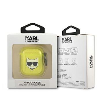 Karl Lagerfeld KLA2UCHFY Aizsargapvalks priekš AirPods Choupette / dzeltens (KLA2UCHFY)