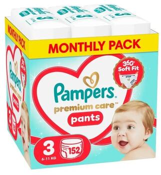 Pampers Pants Autiņbiksītes 3. Izmērs 6-11 kg 152 gab. (80894764)