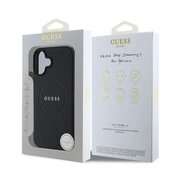 Guess PU Grained Classic Logo MagSafe Case Защитный чехол для iPhone 16 / чёрный (GUHMP16SPGHSMMK)