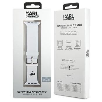 Karl Lagerfeld Strap KLAWMSLCNH Ремешок для часов Apple Watch 38/40/41mm / белый 3D Rubber Choupette Heads (KLAWMSLCNH)