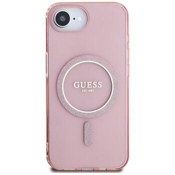Guess IML Glitter Circle MagSafe Case Aizsargapvalks priekš iPhone 16e/17e / rozā (GUHMPSE4HFGEREP)
