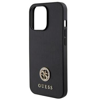 Guess GUHCP13LPS4DGPK Hardcase Strass Metal Logo Aizsargapvalks priekš iPhone 13 Pro 6.1