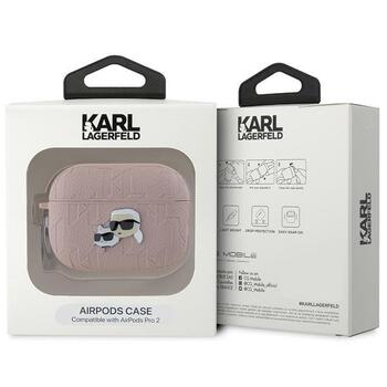 Karl Lagerfeld KLAP2PGKCPP Защитный чехол для AirPods Pro 2 (2022/2023) Monogram Karl & Choupette Head / розовый (KLAP2PGKCPP)