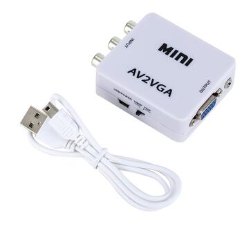 RoGer Адаптер для Преобразования сигнала RCA на VGA (+ Аудио) Белый (RG-RCA-VGA-CON-WH)