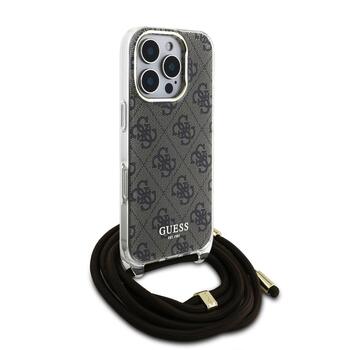 Guess IML 4G Printed Crossbody Strap Case Aizsargapvalks priekš iPhone 16 Pro / brūns (GUHCP16LHC4SEW)