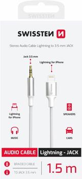 Swissten Audio Adapter Textile Lightning - 3.5mm Vads 1.5m (73502308)
