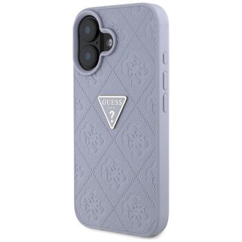 Guess Hot Stamp 4G Pattern Triangle Metal Logo Case Aizsargapvalks priekš iPhone 16 / violets (GUHCP16SPGP4STRU)