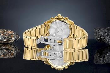 Giewont Chronograph Sapphire Vīriešu rokas pulkstenis / zelta/melns (GW3970-B7)