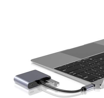 RoGer USB-C Мультимедиа адаптер HDMI 4K@30Hz / VGA 1080p / USB 3.0 / USB-C PD (RO-USBC-4IN1-GR)