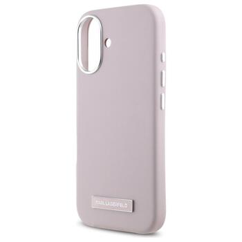 Karl Lagerfeld KLHMP16SPGMSRPP Hardcase FW Metal Plate MagSafe Aizsargapvalks priekš iPhone 16 6.1