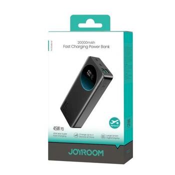 Joyroom JR-PBF02 Pro Power Bank with Digital Display C+C+U+U, PD 45W, 20000 mAh Зарядная батарея / чёрный (JR-PBF02-Pro-BLK)