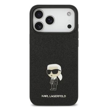 Karl Lagerfeld Fixed Glitter Metal Ikonik Case Чехол для Apple iPhone 17 Pro Max (KLHCP17XGKNPSK)