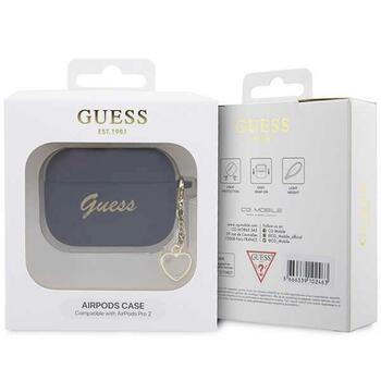 Guess GUAP2LSCHSK Silicone Charm Heart Collection Защитный чехол для AirPods Pro 2 (2022/2023) / чёрный (GUAP2LSCHSK)