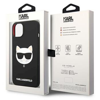 Karl Lagerfeld KLHMP14MSLCHBK Silicone Choupette Aizsargapvalks priekš iPhone 14 Plus / 15 Plus 6.7