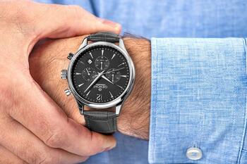 Giewont Chronograph Sapphire Vīriešu pulkstenis / melns/sudraba (GW6310-A2)