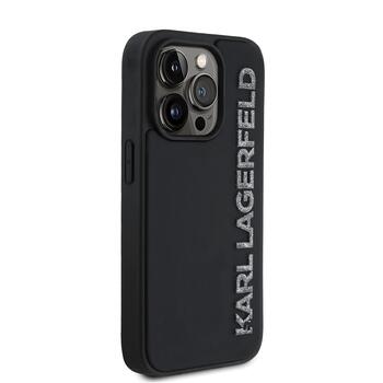 Karl Lagerfeld 3D Rubber Glitter Logo Case Защитный чехол для iPhone 14 Pro / чёрный (KLHCP14LRBKGVCK)