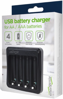 Gembird Bateriju lādētājs USB /  4x AA/ AAA (BC-USB-03)