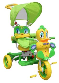 RoGer Duck Детский Трёхколёсный Велосипед С Ручкой Зеленый (5903864979619)