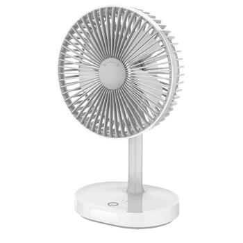 Platinet PRDF0326 Uzlādējams Galda Ventilators / 3 ātrumu līmeņi / 3000 mAh / Iebūvēta nakts lampa / Balta - Pelēka (PRDF0326)