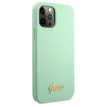 Guess GUHCP12LLSLMGGN Metal Logo Script Защитный чехол для iPhone 12 Pro Max 6,7